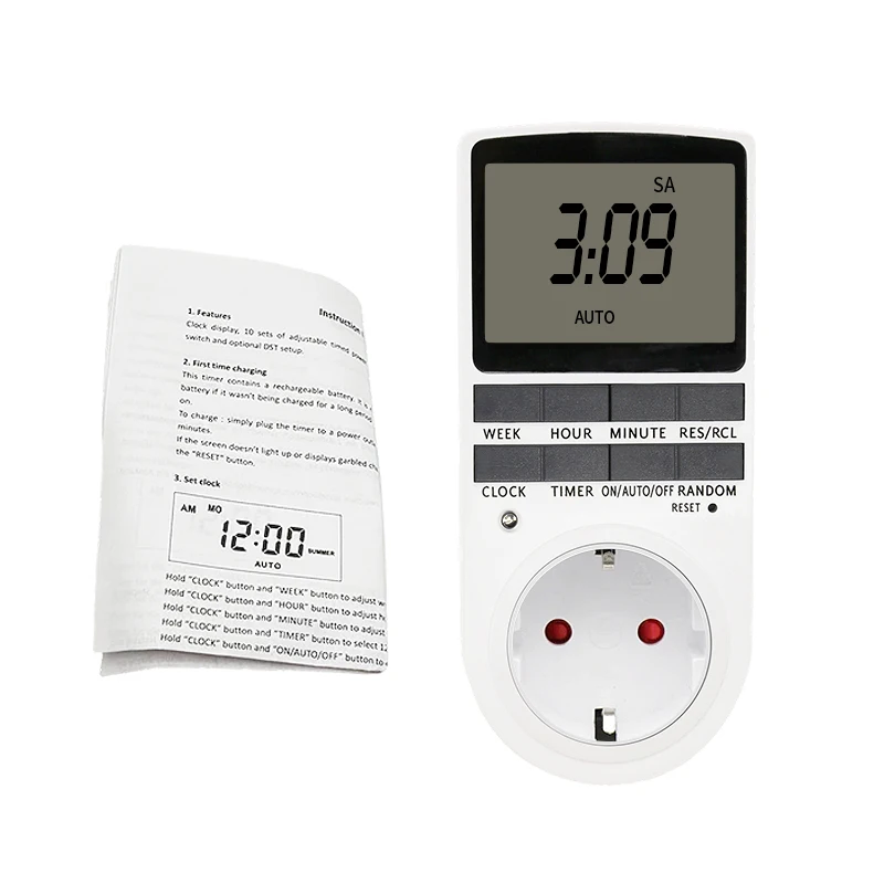 EU US FR BR Plug 7-Day 12/24-Hour Programming Timer Socket Electronic Digital Timer Switch Intelligent Kitchen Timer Socket
