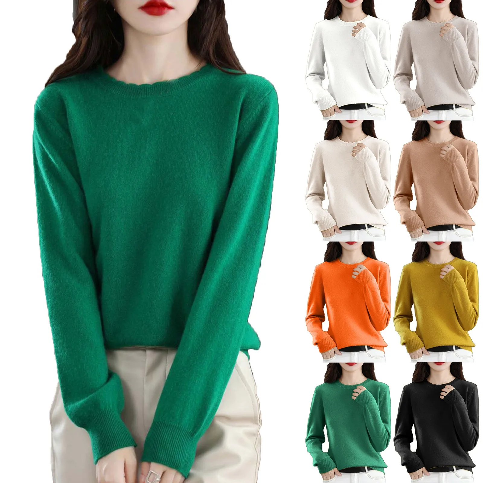 Women Sweater O-neck Autumn Winter Basic Pullover Warm Casual Pulls Jumpers Korean Fashion Spring Knitwear Bottoming Shirt 2024