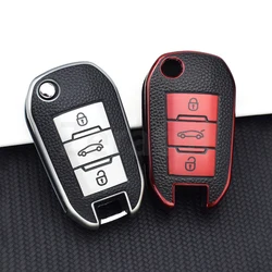 TPU Leather Auto Car Flip Key Case Cover Shell For Peugeot 208 3008 308 508 408 2008 307 4008 For Citroen C4 C3 C6 CACTUS C8