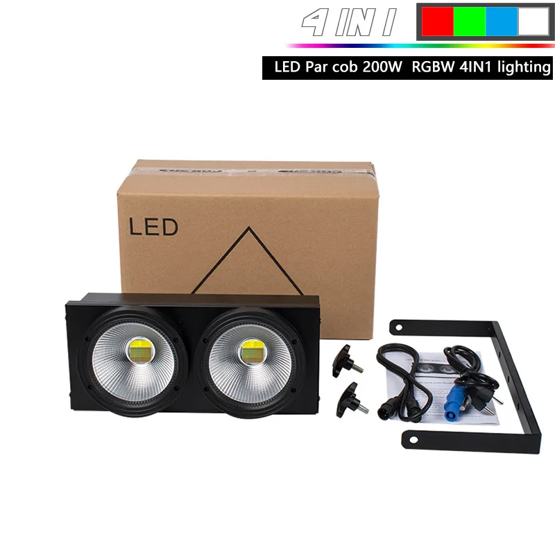 

Сценический прожектор 200 Вт COB с двумя линзами, полноцветный, 6-в-1, для освещения аудитории, создания атмосферы на сцене