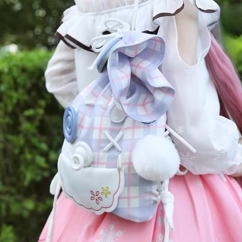 Game Infinity Nikki Cosplay Sad Sack Cute Backpack School Bag Role Play Props Accessories for Women Theme Party view 4