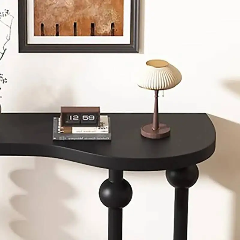 Black Narrow Console Table Kawaii Elegant Design Minimalist Console Table Trendy Luxury Console Meuble Living Room Furnitures image 3