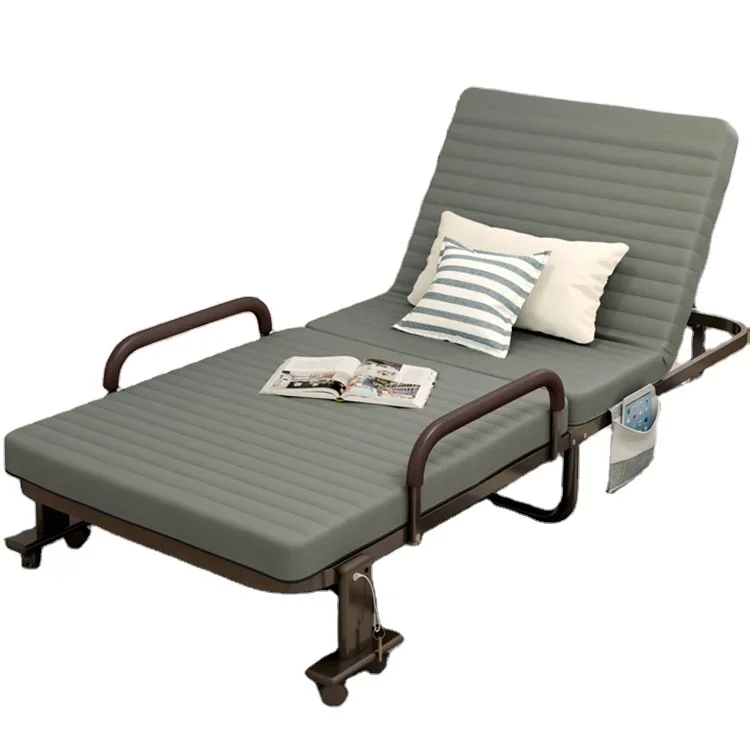 

A Hot salevertical single with foam mattress folding cot camping bed