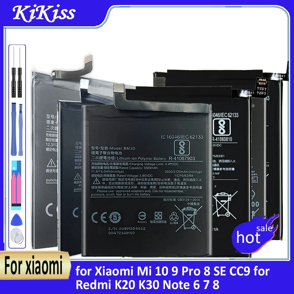 BP40 BP41 BM3D BM3J BM3L BM3M BM4F BM4H BM4N BM4P BN4A BN46 Battery For Xiaomi Mi 10 9 Pro 8 SE CC9 for Redmi K20 K30 Note 6 7 8