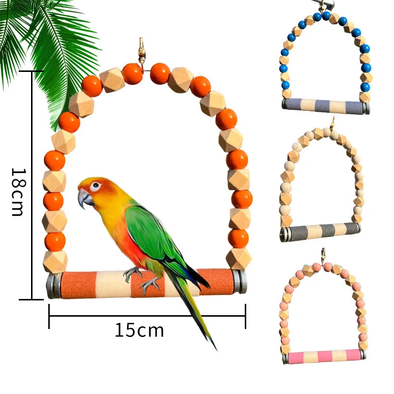 Swing Parrot Toy Bird Swing Parrot Stand Claw Grinding Rod Birdie Toys Bird Cage Accessories Budgie Bird Toys