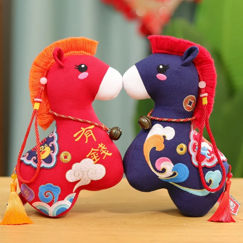 

2026year Of The Horse Zodiac Mascot Fabric Pony Doll Ornaments Figurines Plush Toys Cute Fun Boys Girls Cloth Doll Estive Gifts