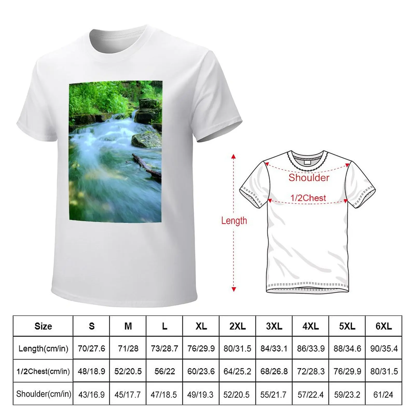 Spring Trout Stream 2 T-shirt heavyweights plain sports fans boys whites Men's clothing