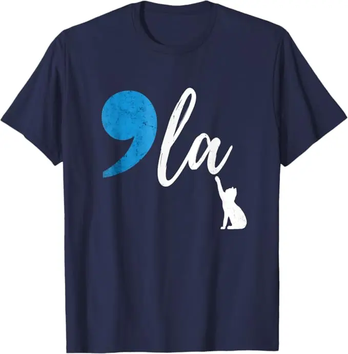 Comma + , La Kamala Harris Vote for Childless Cat Ladies Campaign Tee T-Shirt Harris 47th President US America 2024 Election Top