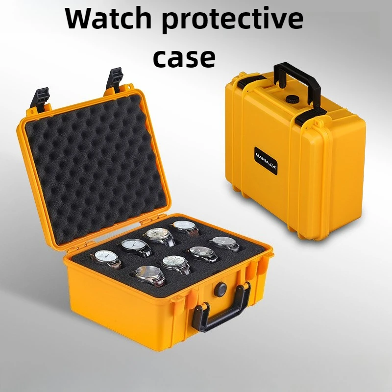 Waterproof Watches Storage Boxes Portable Men's Wrist Watch Suitcase Travel Watches Organize Container Safe Watch Display Case