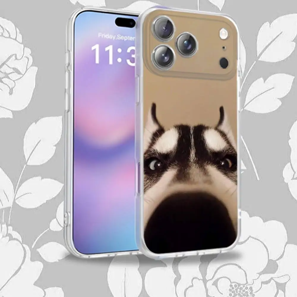 LEUKE H-Husky Hond Siberische Frosted Telefoonhoesje voor iPhone 17,12,11,14,13,15,16,Plus,Air,Pro,Max,E,Mini voor MagSafe Magnetic