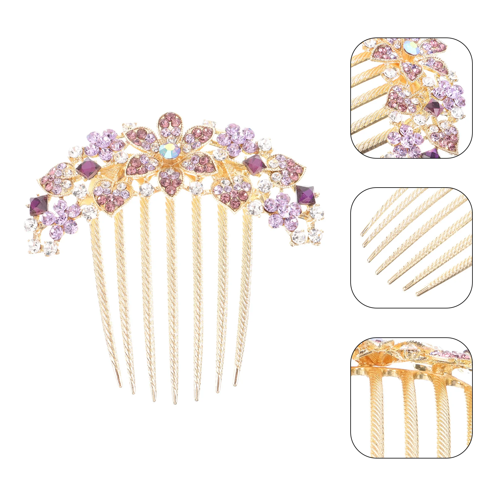 

Clip Crystal Floral Comb Women Headdress For Wedding Party Daily Use Bride Hair Decoration Inserted Hair Comb