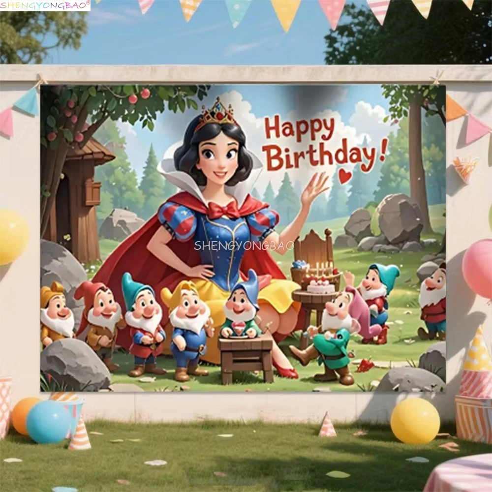 

Disney Princess Cinderella Belle Photography Backdrops Snow White Girl Kids Baby Birthday Party Portrait Studio Background FM-06