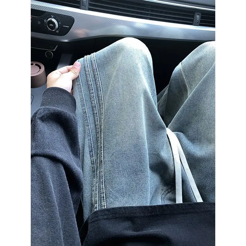 

Waed American Sle Tee Bars Heavyweight Jeans Loose Straight Leg Casual Jeans Spring 2026 Loose Fit Classic Blue Denim