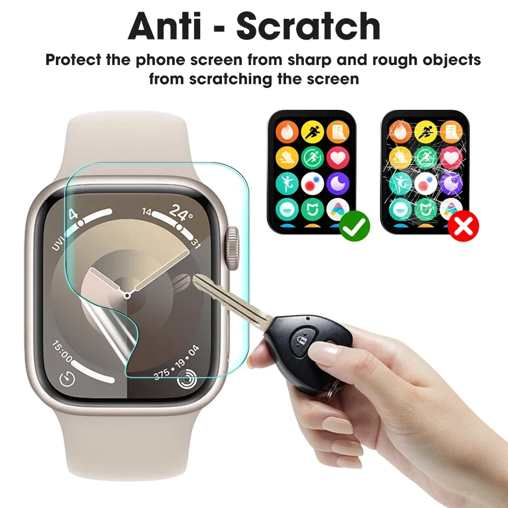 5Pcs Soft TPU Screen Protectors For Apple Watch Series 9 41mm/45mm iWatch Ultra 2 49mm Anti-scratch Hydrogel Films Accessories