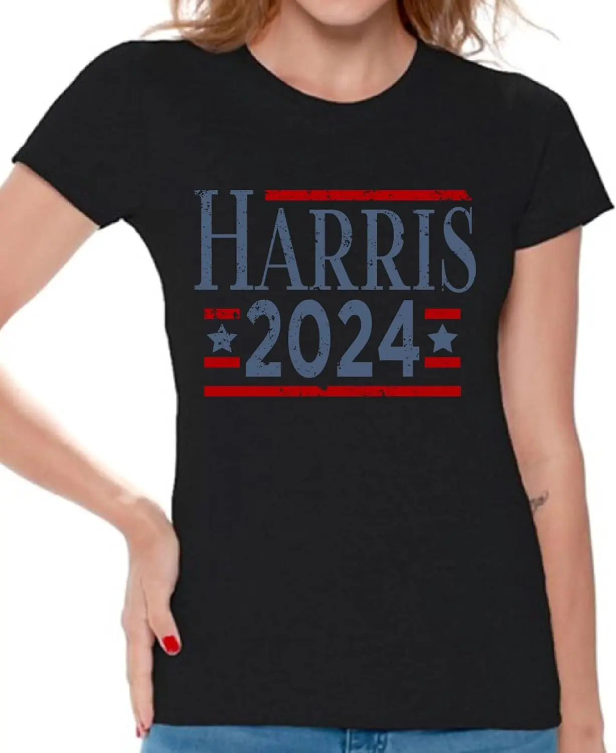 Awkward Styles USA Election Womens Shirt Support Democrats T-Shirt Harris 2024 Ladies Tee