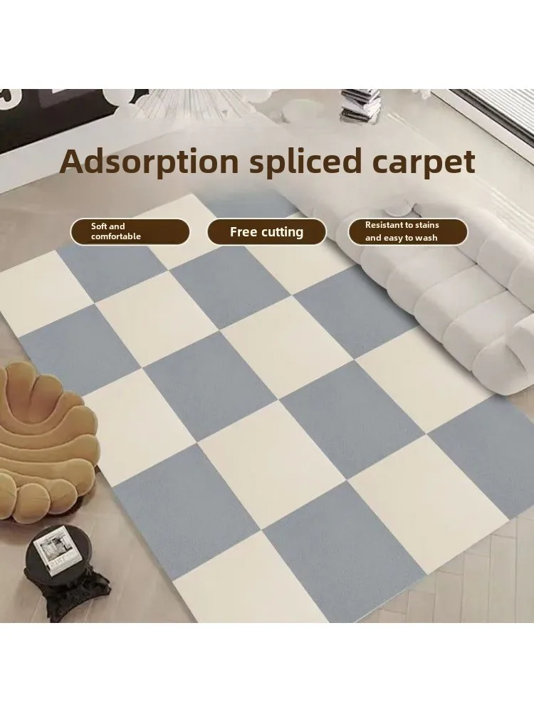 Splicing Carpet, Bedroom Crawling Mat, Glue-free Self-adhesive, No Care, Bedside Square Fence, Non-slip Floor Mat