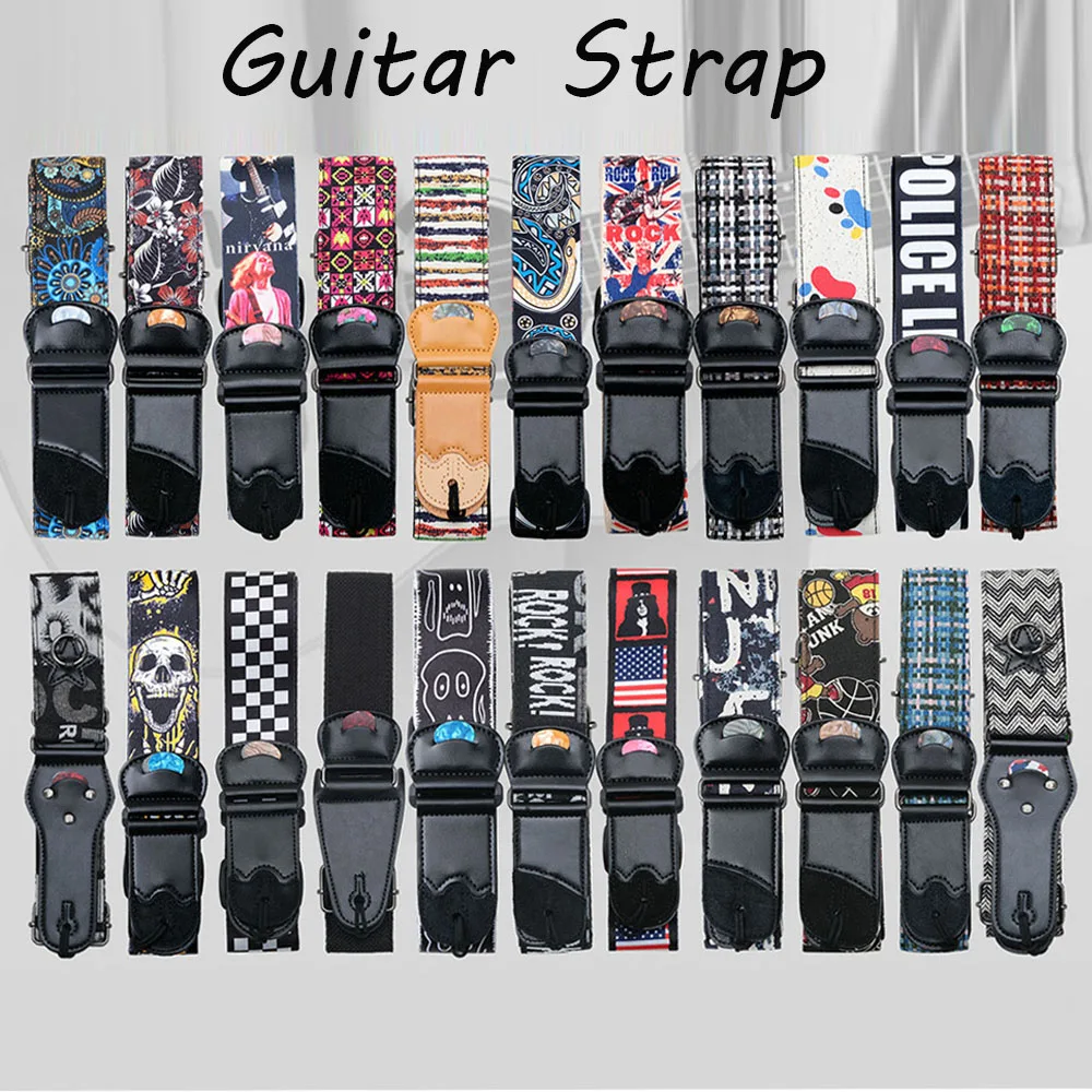 Electric Guitar Strap Embroidered Guitar Strap National Style Shoulder Strap Acoustic Guitar Straps Guitar Accessories