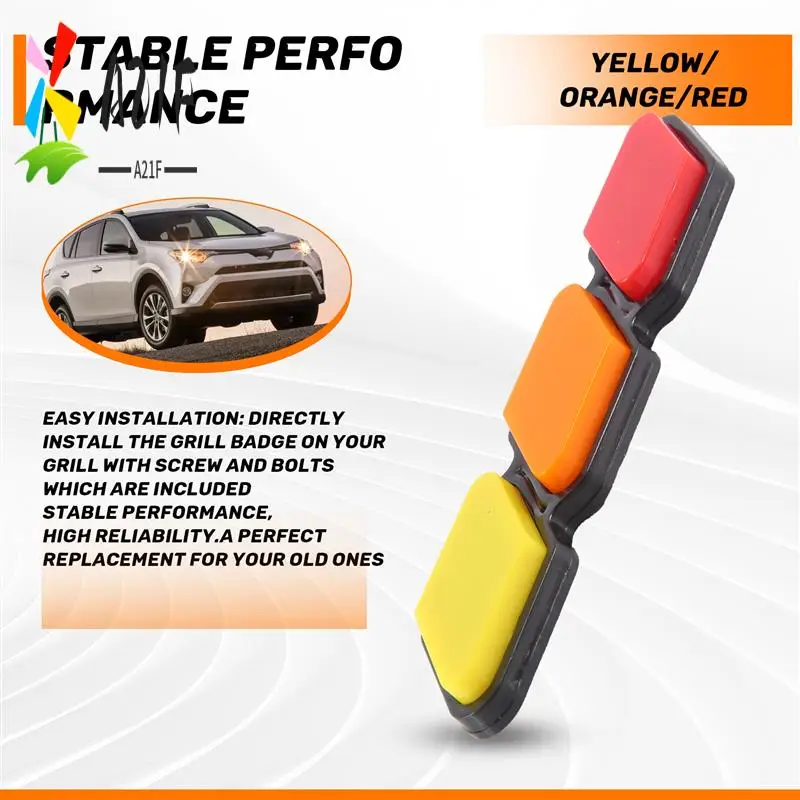 

A21F-1 набор эмблем гриля, трехцветный, для Toyota- Tacoma 4 Runner Sequoia Rav4 Highlander, желтый/оранжевый/красный