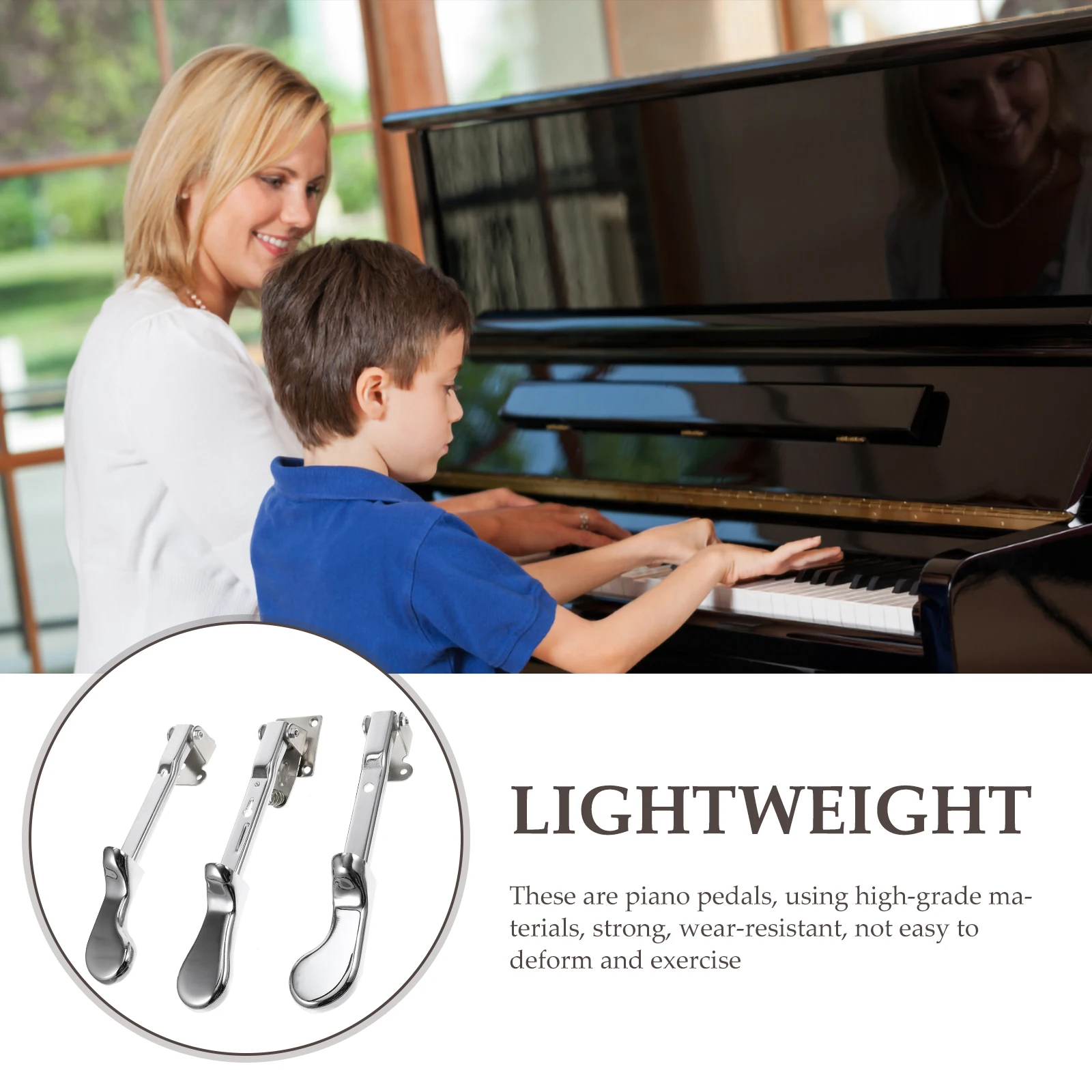 

3 Pcs Piano Foot Pedals Replacement Durable Lightweight Alloy Material Sustain Pedal Switch Upright Piano Parts Musical