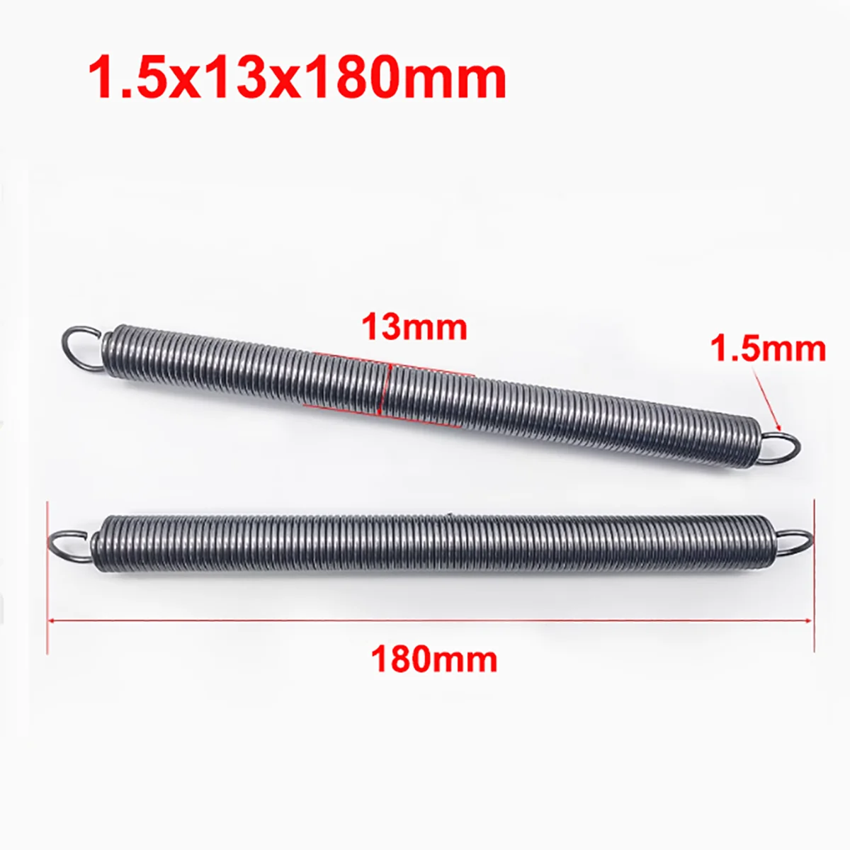 

10pcs Wire Diameter 1.5mm Extension Springs Spring Steel OD 13mm Length 50/60/70/80/90/100/120-280mm Expansion Spring Hook-end