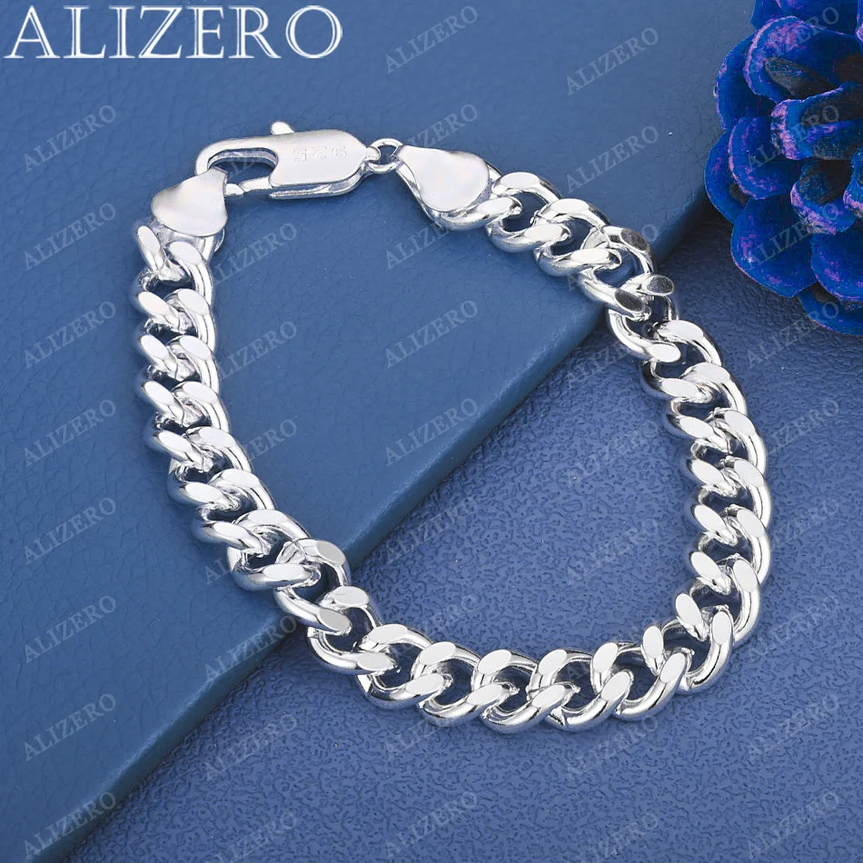 

ALIZERO 925 Sterling Silver Chain Bracelet For Women Men Fashion Jewelry Party Trend Charm Accessories