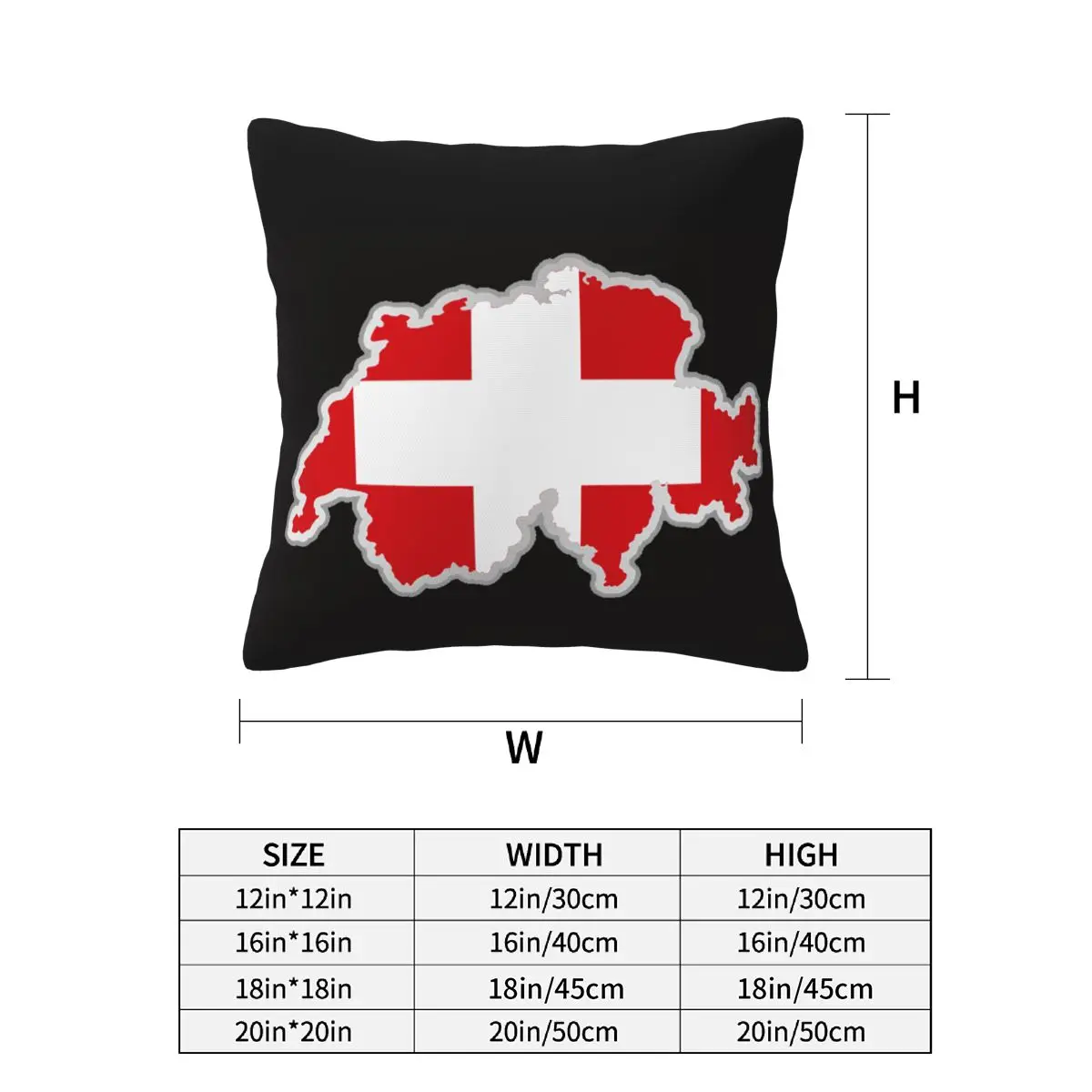 Swiss Switzerland Flag 2 pcs Square Pillowcase Pillow Cover Cushion Zip Decorative Comfort Throw Pillow for Home Car