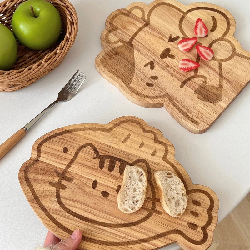 

Modern and Simple Rubber Wood Cute Cutting Board, Baby Food Cutting Board, Essential Fruit Cutting Board for Home Kitchen