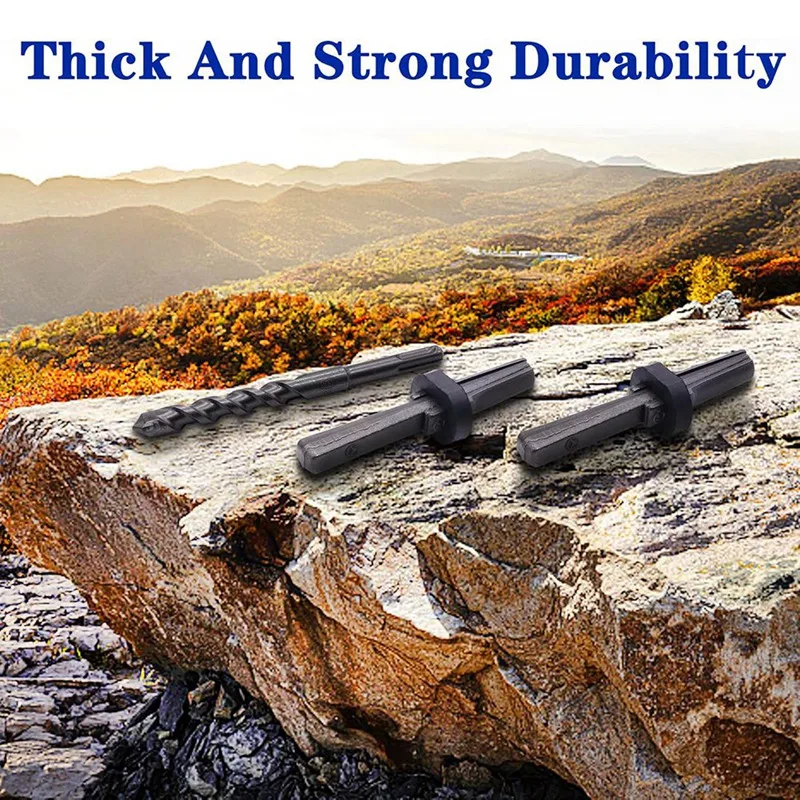 A23T 6PCS for Rock Splitting Wedges & 1PCS Rotary Hammer Drill Bit 16mm Stone Concrete Tools