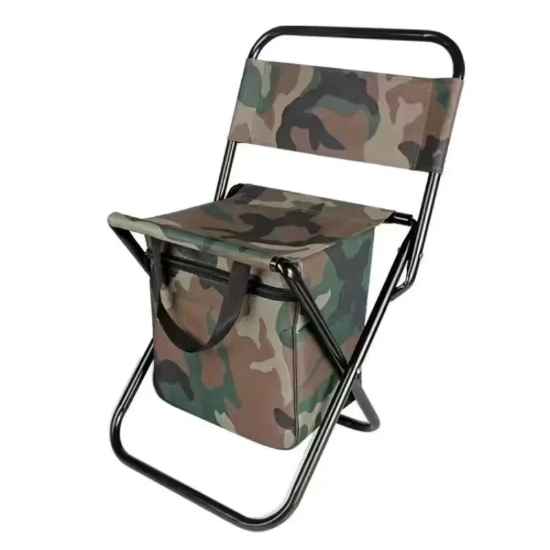 Durable Folding Chair Portable Outdoor Three-in-one Leisure Chair Outdoor Camouflage Pony Camping Fishing Ice Bag