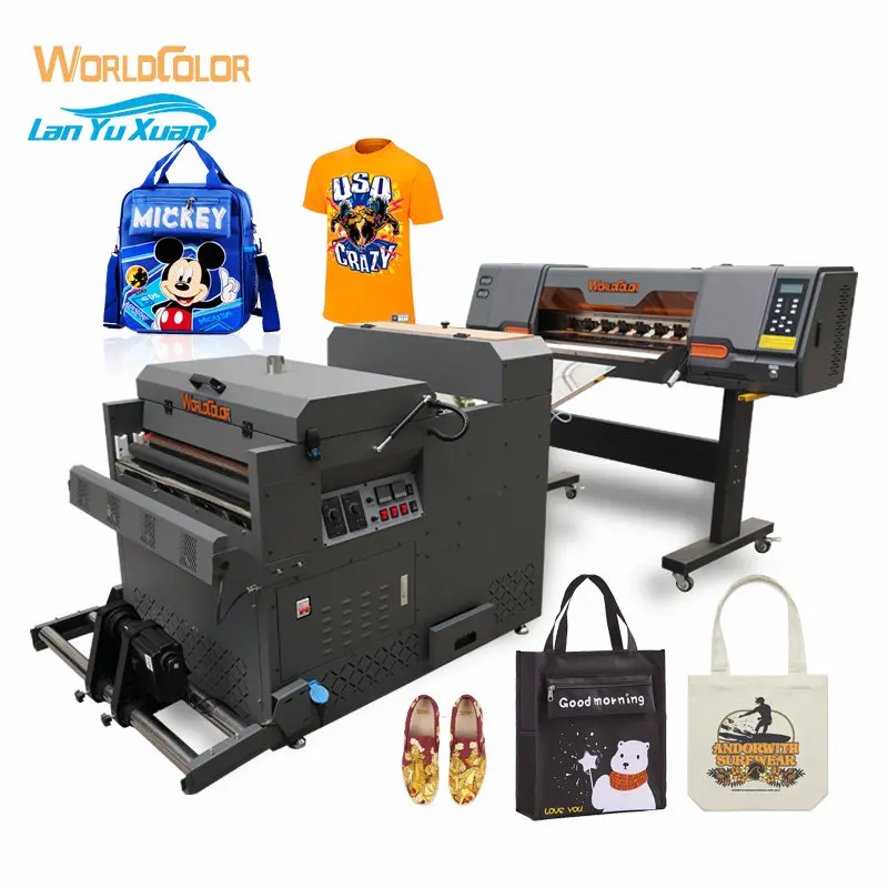 Worldcolor DTF printer 70cm width 2 pieces i3200A1 4720 XP600 heads direct to film T shirt printer machine