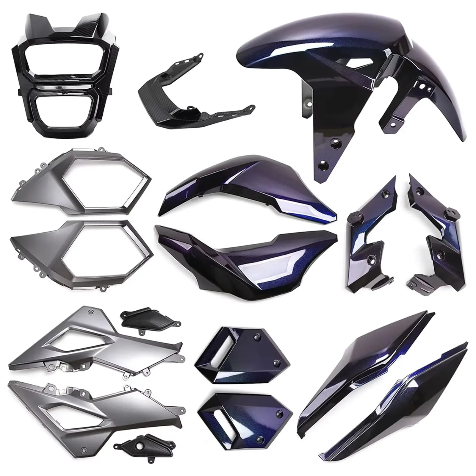 Motorcycle Carbon Fibre Fairing Kit in ABS Material Compatible with Honda Grom Msx 125 SF 2017-2020