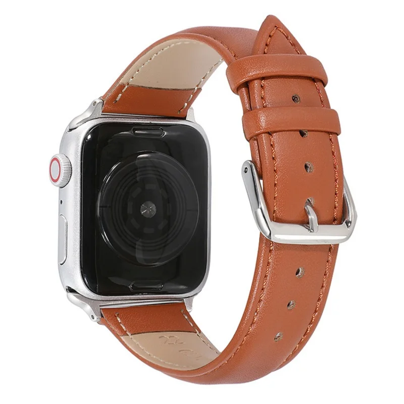 Мягкий кожаный ремешок из воловьей кожи для Apple Watch Ultra 2 Band S10 46 мм 42 мм 45 мм 40 мм 41 мм 44 мм Ремешок для iWatch Series 9 8 7 6 SE 5 4