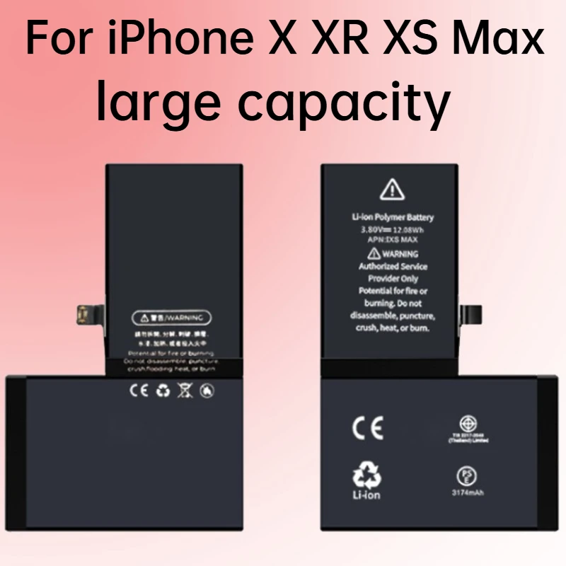 

Аккумулятор большой емкости для IPhone X XR XS Max Сменный аккумулятор для мобильного телефона Долговечный аккумулятор