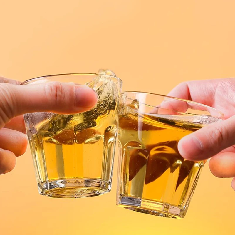 

150 мл, комплект из 2 предметов, винтажные толстые пивные очки, подходят для собраний, прозрачные очки для виски, текилы, кружка для горячего чая, праздничные подарки