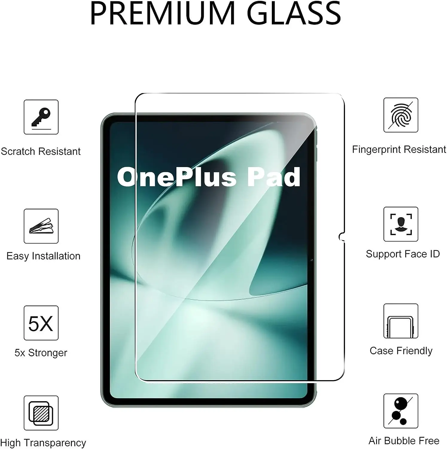 Protector de pantalla de vidrio templado 9H para OnePlus Pad 11,61 pulgadas 2023 Tablet película protectora Ultra transparente sin burbujas One Plus