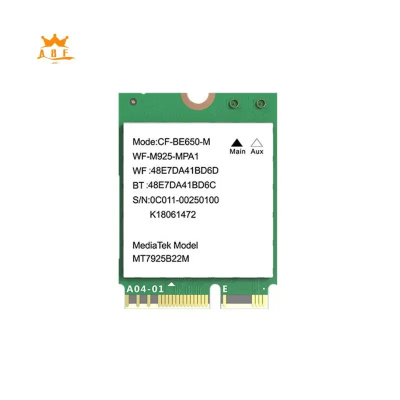 

A08E-Wifi 7 CF-BE650-M Bluetooth 5.4 M.2 Network Card 6400Mbps Wireless Card Adapter For Laptop Computer Wind10/11