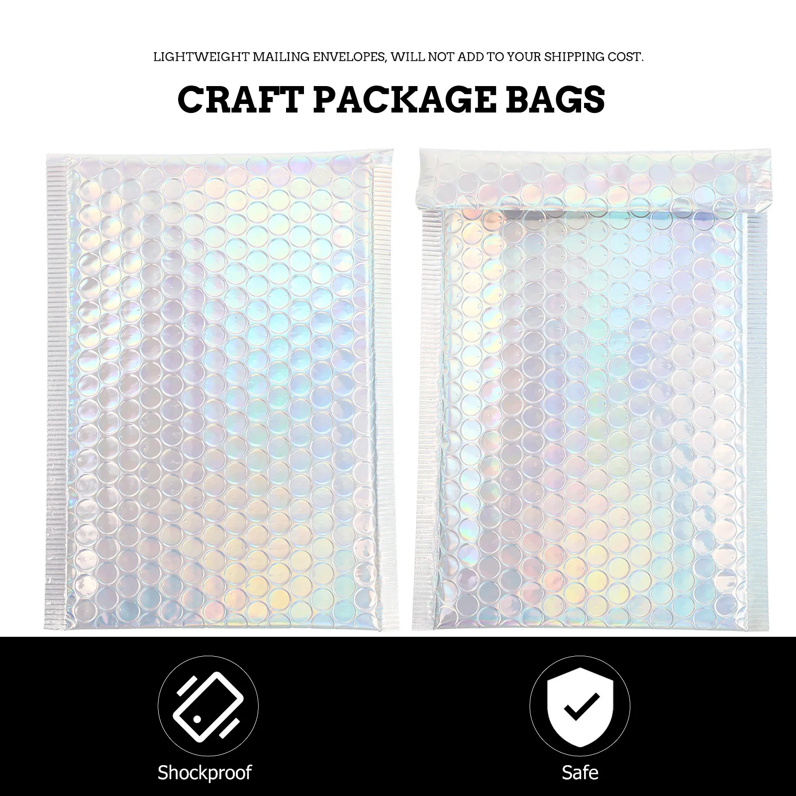 20Pcs Rainbow Bubble Packing Envelopes Heavy-Duty Waterproof Padded Mailer Bags Scratch Resistant for Fragile Items Snow Rain