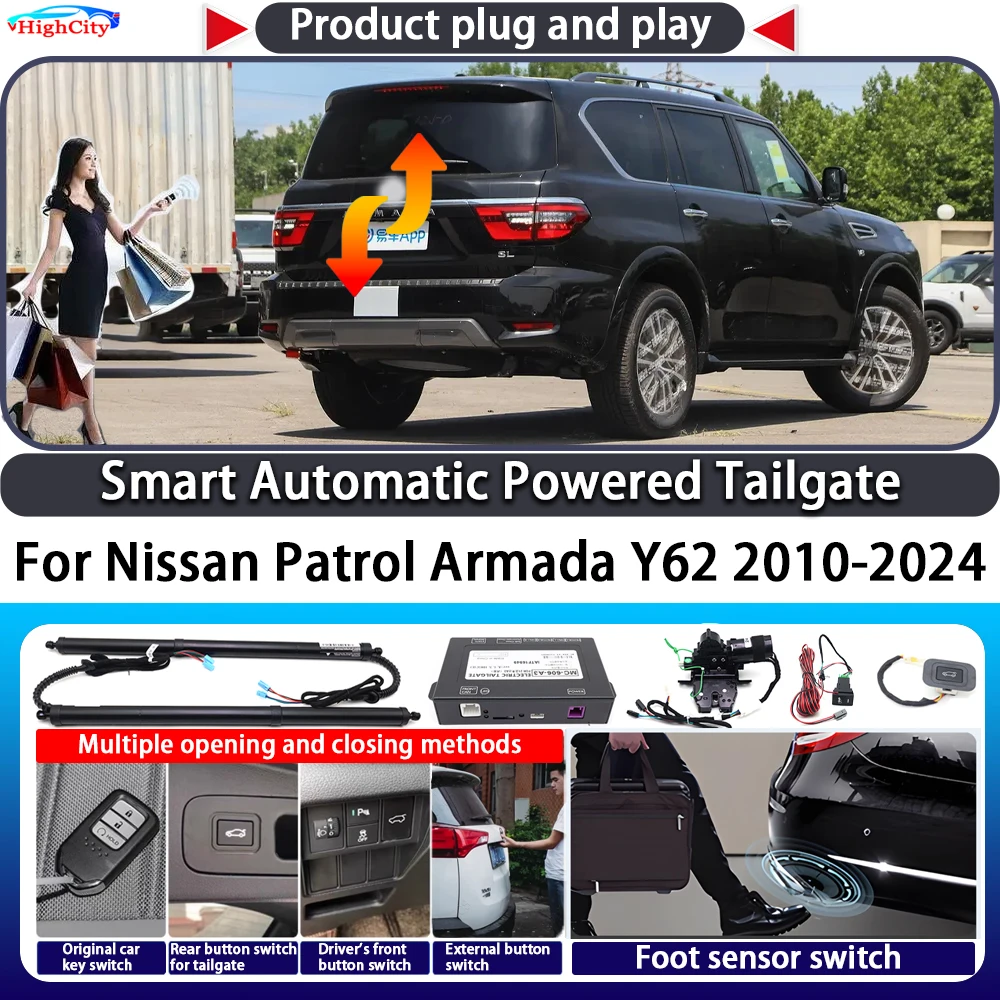 

For Nissan Patrol Armada Y62 2010-2024 OEM Smart Automatic Powered Tailgate Key Control Trunk Close Kit Electric Power Tailgate