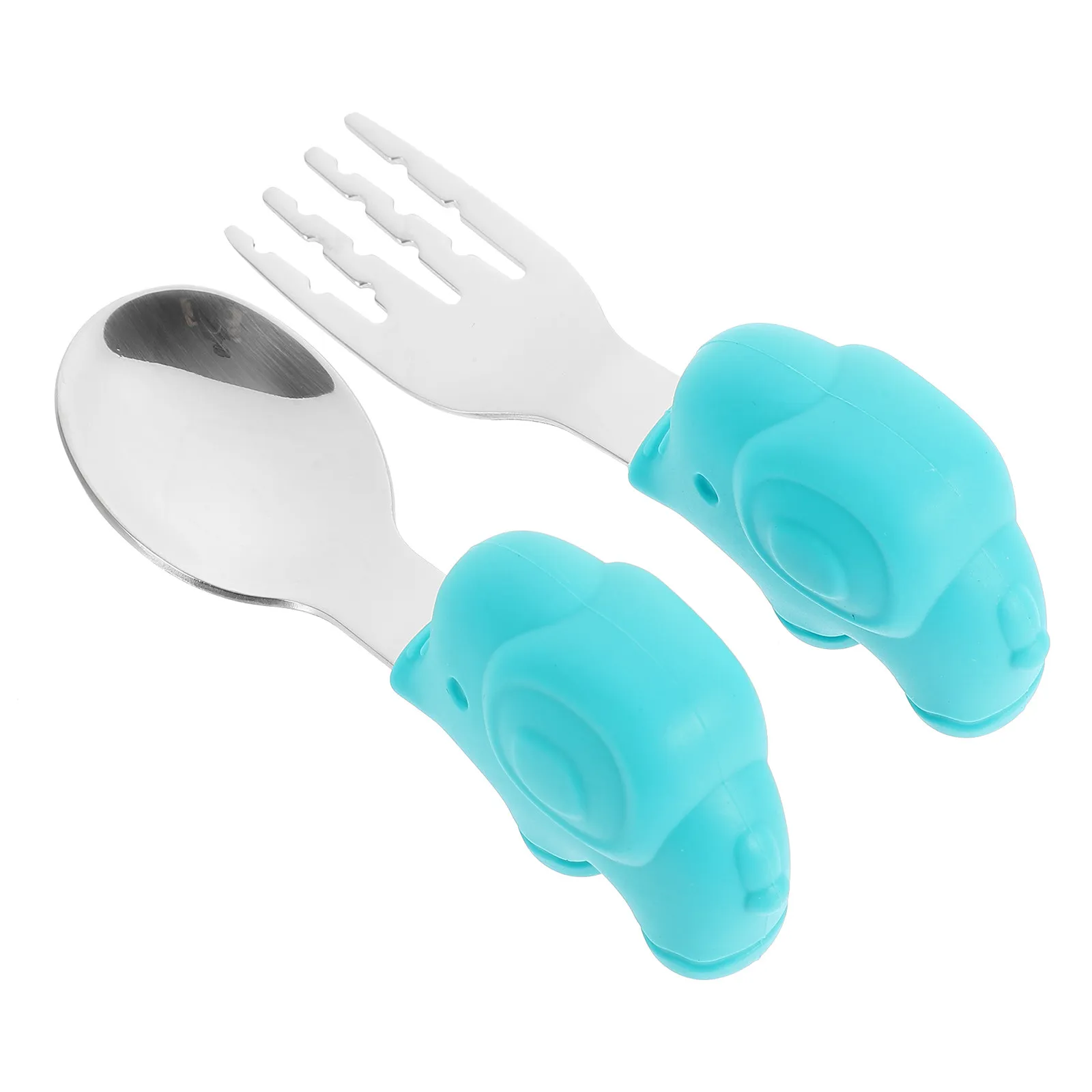

1Set Baby Tableware Set Toddler Utensils Safe Feeding Spoon Fork Storage Box Infant Training Tableware Anti-Skid Handle Baby