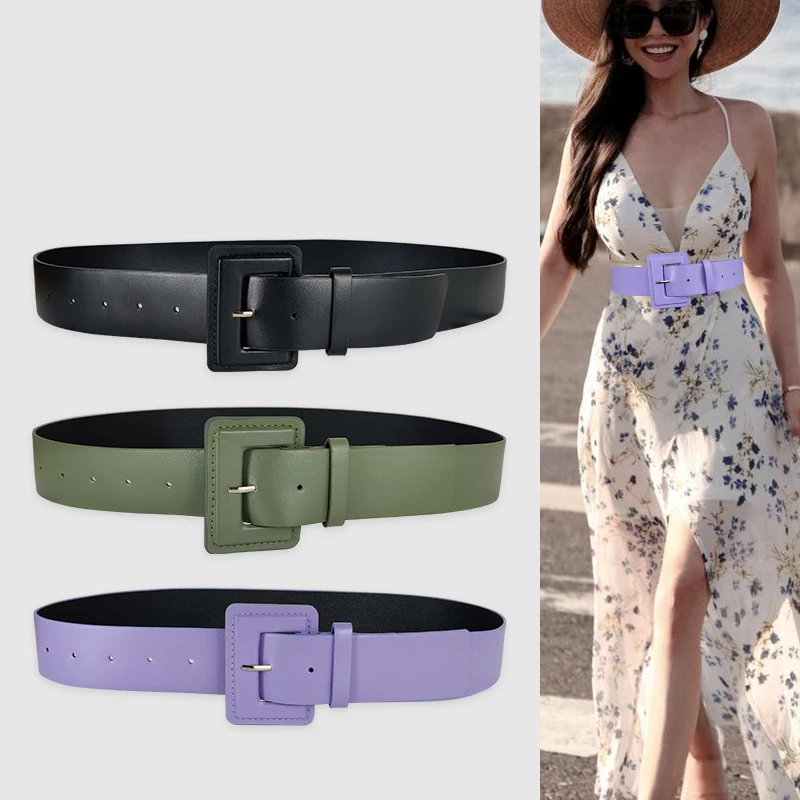 Plus Size Purple Belts For Women Waist Dress Black Corset Belt Female Jeans Red Waistband Brown Students 4cm Width Strap