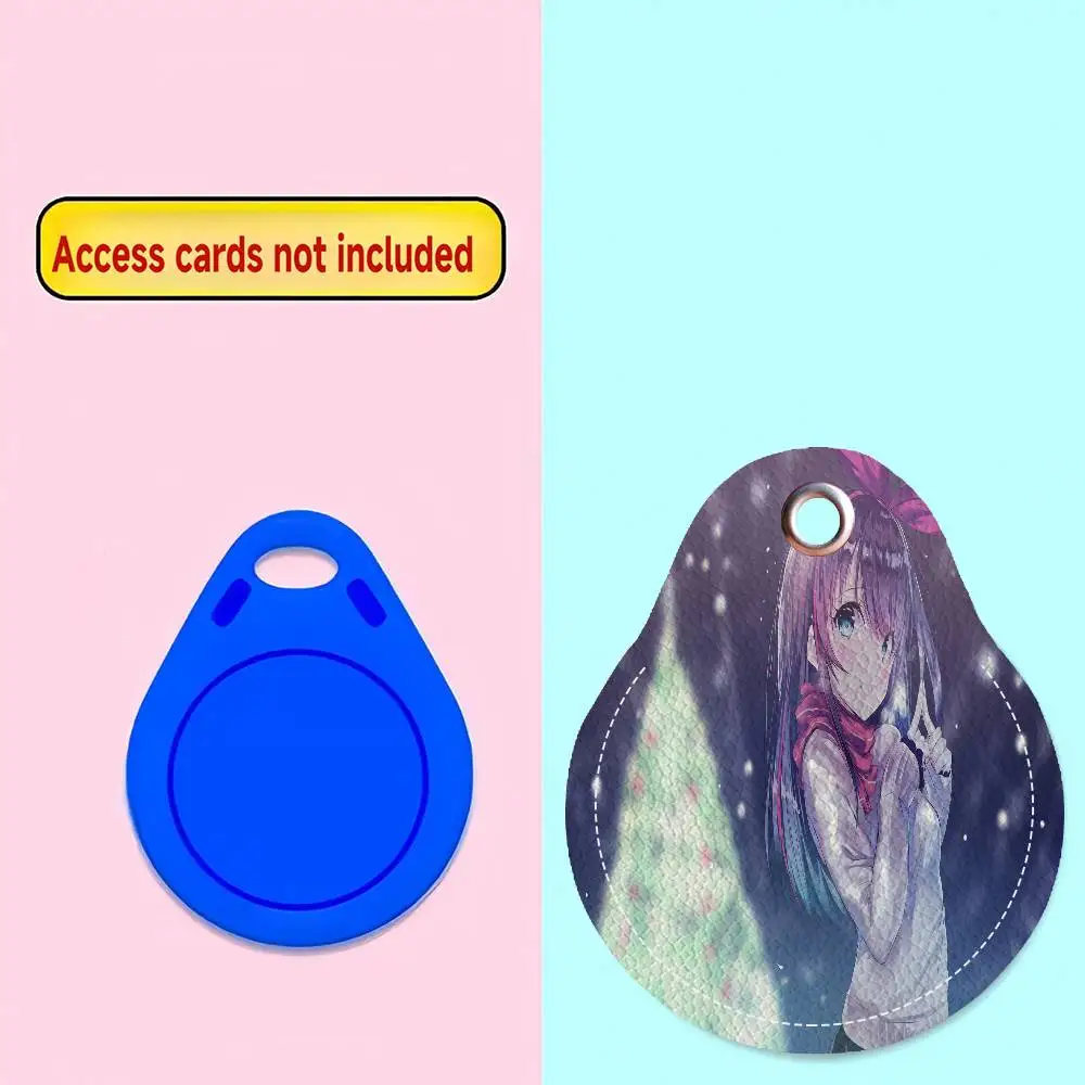 Kizuna AI Singer 1 قطعة حامل بطاقة جلدية مع حلقة رئيسية قطرة الماء على شكل مفتاح حافظة مفاتيح ملحقات قفل الباب #6