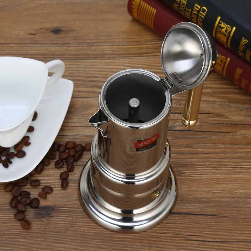 Thickened Italian 04 Coffee Maker Coffee Maker Home Extract Stainless Steel Mocha Strong Black Coffee Maker Pagoda Pot