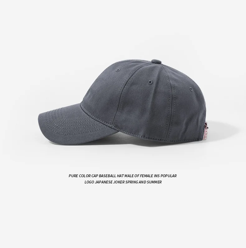 Einfarbige Baseballkappen aus Baumwolle für Männer und Frauen, verstellbarer Twill, Low-Profile-Snapback, täglich taillierte Mütze, alle Jahreszeiten – Detail 9