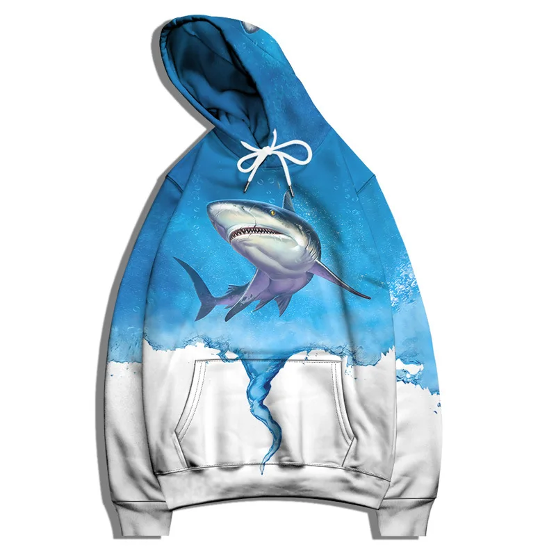 Animal Shark Fish Dolphin 3D Printing Men's Hoodies Hooded Sweatshirt Autumn Unisex Casual Tracksuits Pullover Plus Size S-6XL