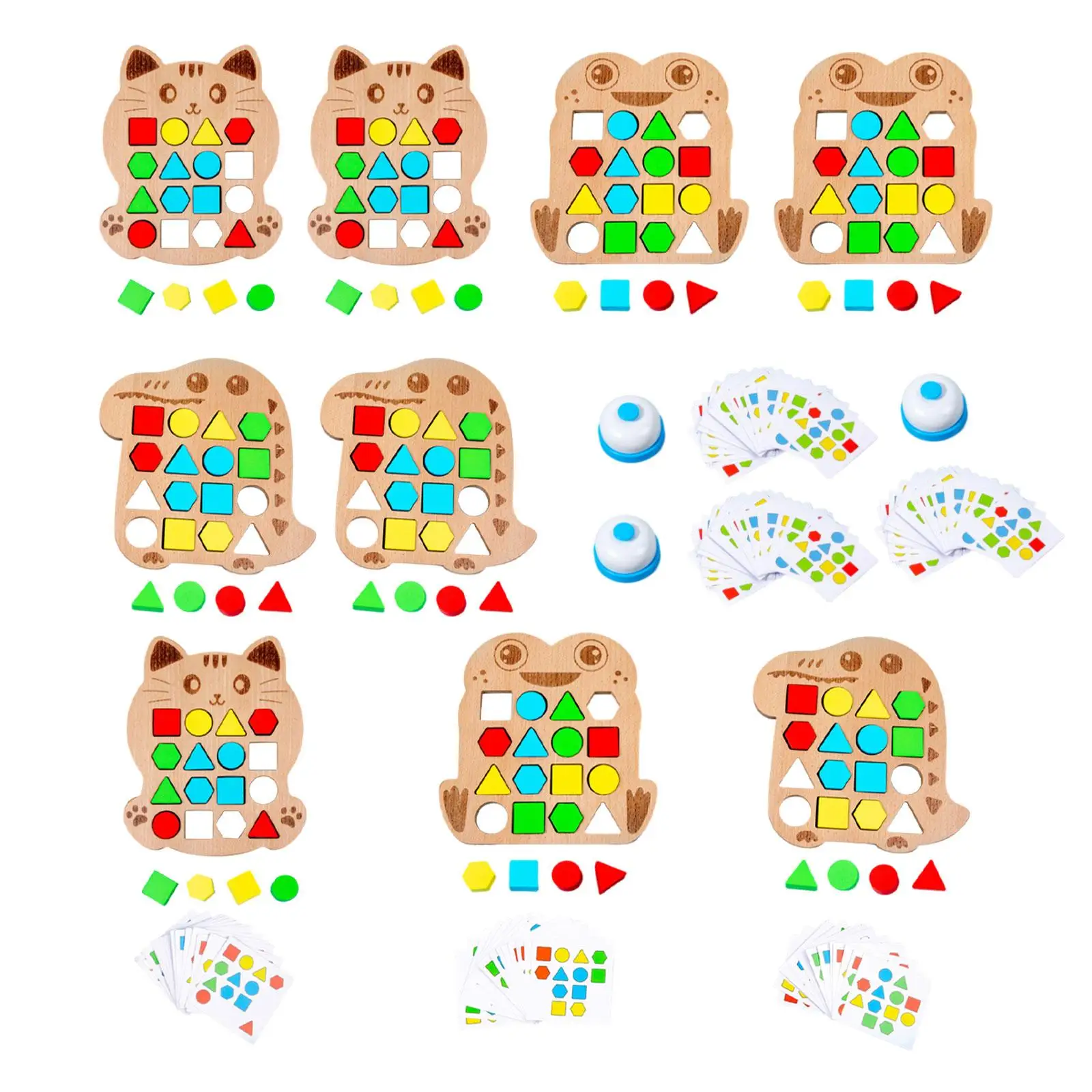 Shape Quick Matching Board, interaktives Kampfspiel aus Holz, Shape Matching Game, Color Learning Board Game