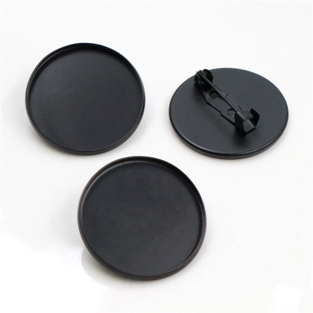 New Arrive 10pcs/lot 25mm 5 Colors Plated  Brooch Style High Quality Cameo Settings Cabochon Base Brass Copper Blank Tray