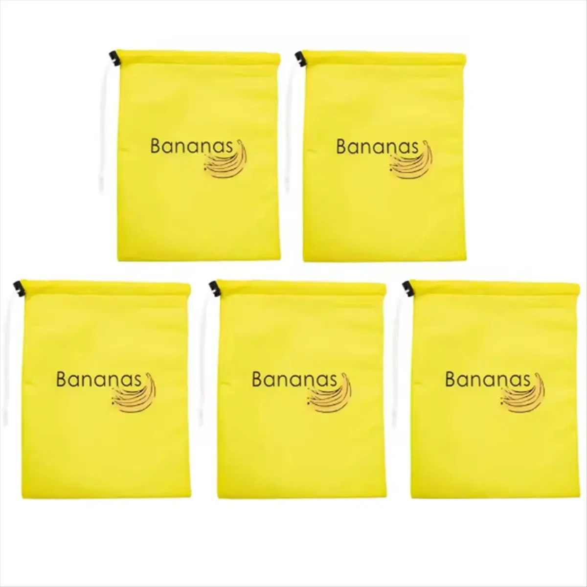 BHBL 5Pcs Yellow Banana Storage Bags Insulated Fruit Vegetable -Keep Bundle Pocket Drawstring Preserve Bag