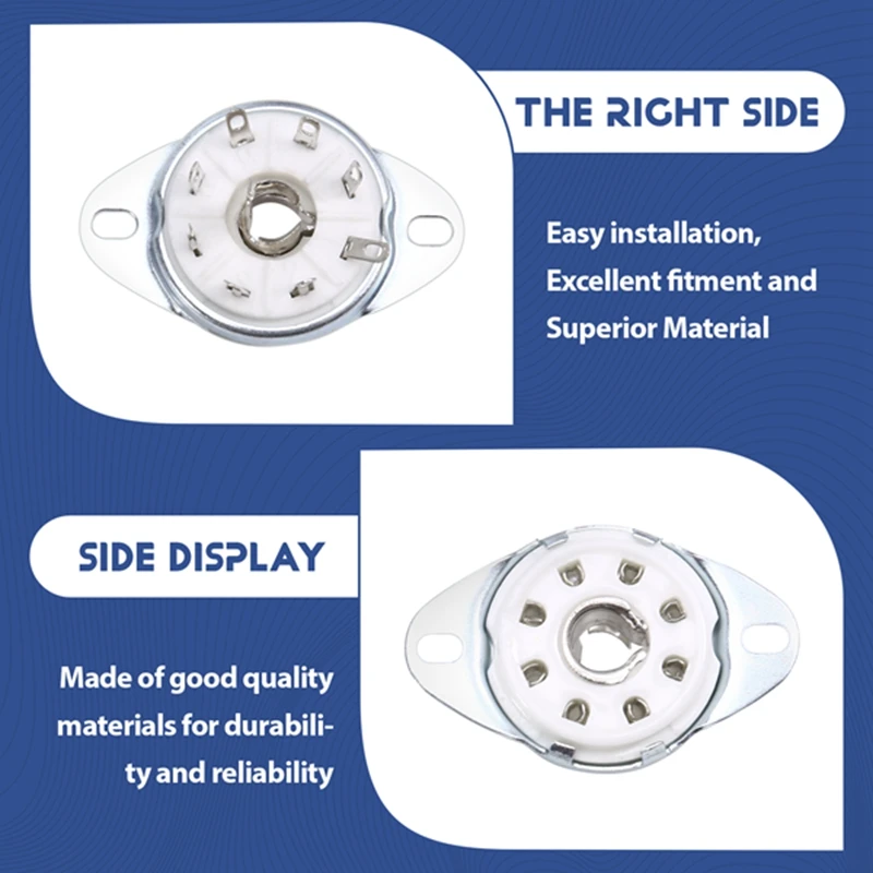 

Ceramic Tube Socket 10pcs 8PIN K8A Octal Tube Socket Ceramic Valve Base for EBL21 ECH21 4P1S 5B254 7N7 4J1S