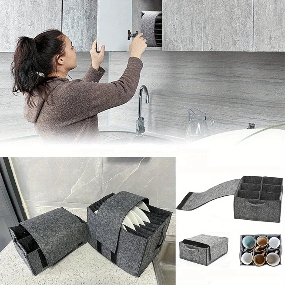 

RV Caravan Plate Holder Tableware Storage Bag For Motorhome Campervan Boat Cupboard Interior Accessories Tableware Racks Parts