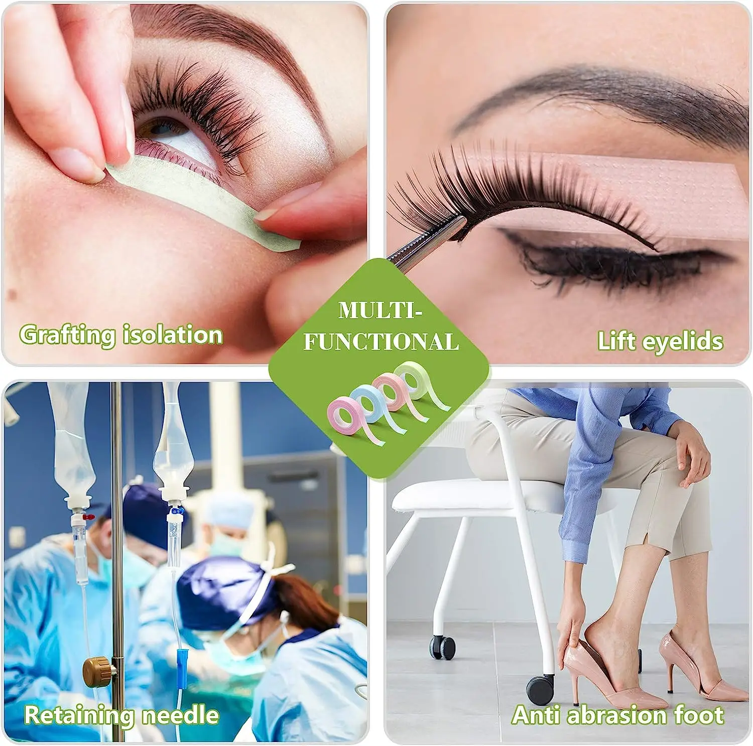 

3 Rolls Eyelash Extension Tape Makeup Breathable Anti-allergy Easy to Tear Micropore Tape Professional Lashes Tape